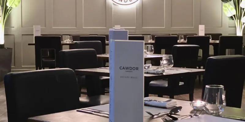 Restaurant interior at The Cawdor Hotel